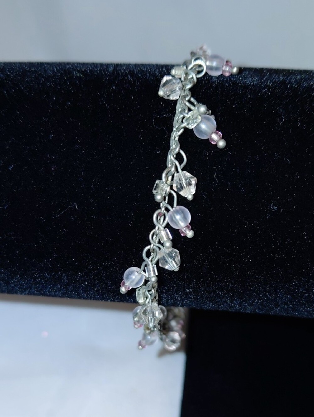 Baked Beans Delicate Pink and Clear Beaded Charm Bracelet - Women Jewelry - Picture 4 of 6